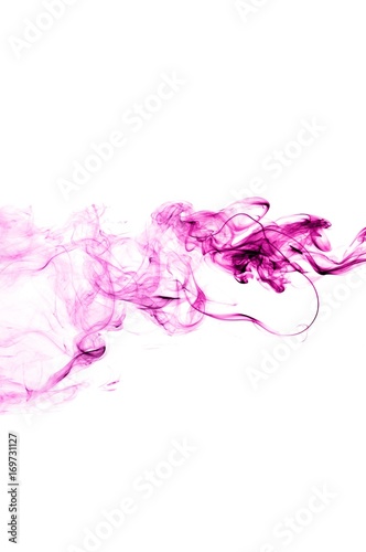 Abstract Violet smoke on white background, Violet background,Violet ink background,purple smoke © Athipat