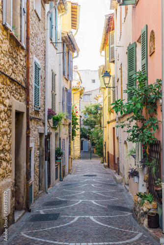 Picturesque small alleyway in Antibes, Cote d'Azur, France © Alexandre Rotenberg