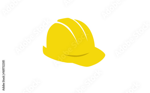 Flat vector image of a yellow hard hat
