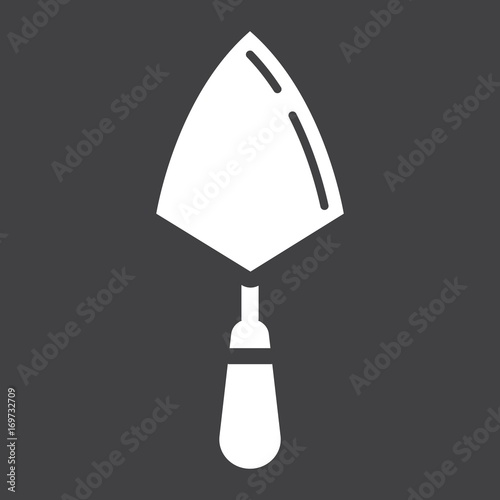 Trowel glyph icon, build and repair, bricklayer sign vector graphics, a solid pattern on a black background, eps 10.