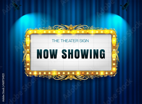 theater sign on curtain