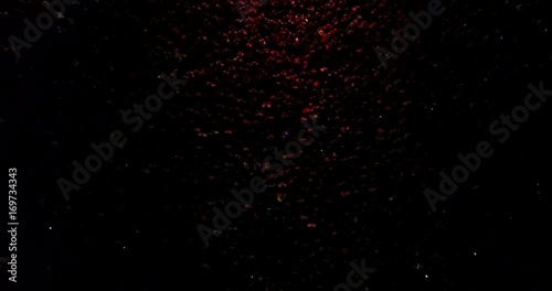  a crowd of people at a concert. drone point of view