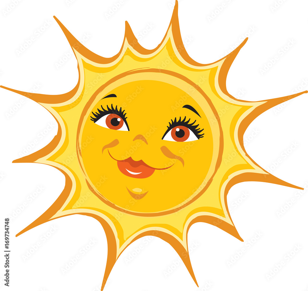 Lady sun cartoon graphic Lady sun cartoon graphic