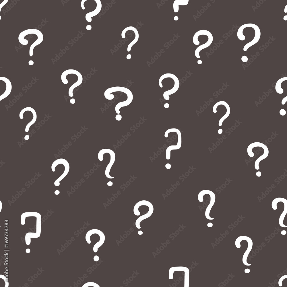 Vector black and white hand drawn question mark seamless pattern Vector black and white hand drawn question mark seamless pattern