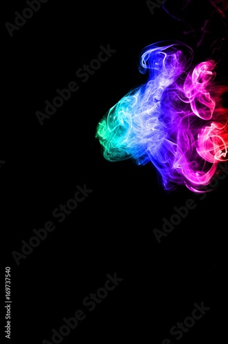 Wallpaper Mural Abstract colorful smoke on black background, smoke background,colorful ink background,rainbow Blue,beautiful color smoke Torontodigital.ca