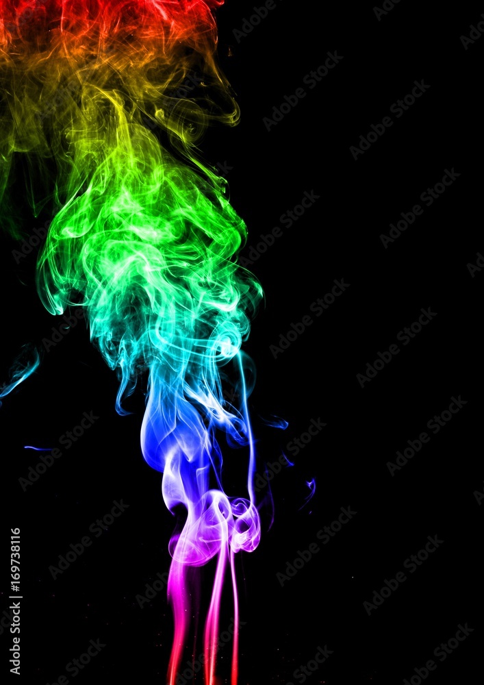 Abstract colorful smoke on black background, smoke background,colorful ink  background,rainbow Blue,beautiful color smoke Stock Photo | Adobe Stock