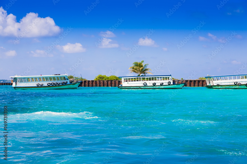 Maldives,  Male, boat