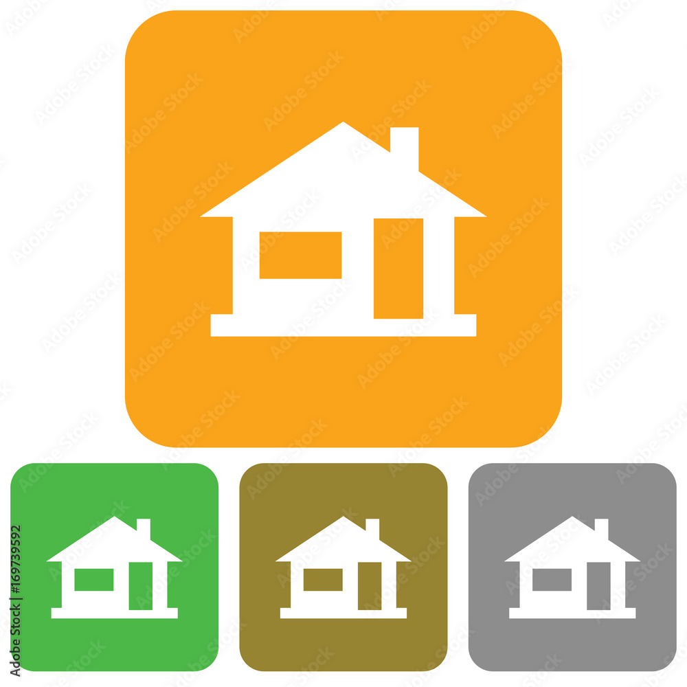 Home icon, house silhouette Home icon, house silhouette