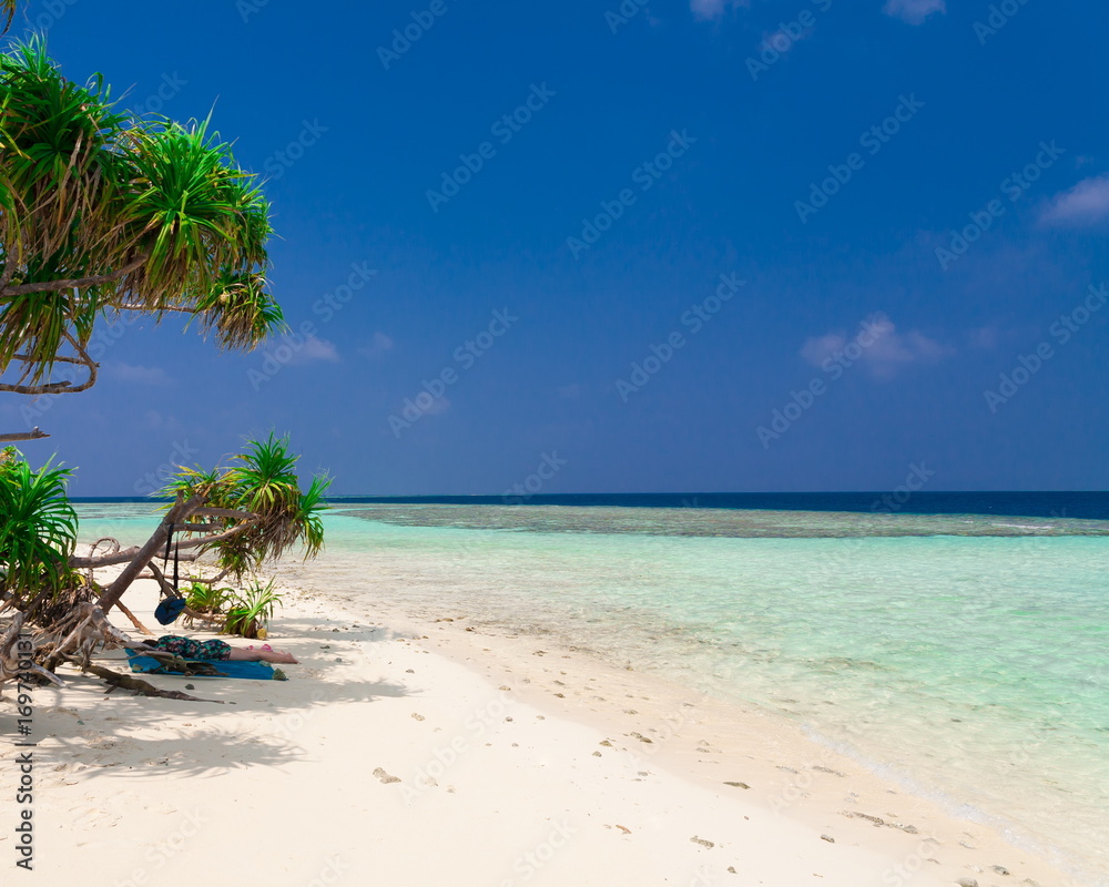 Maldives,  white sand, palms