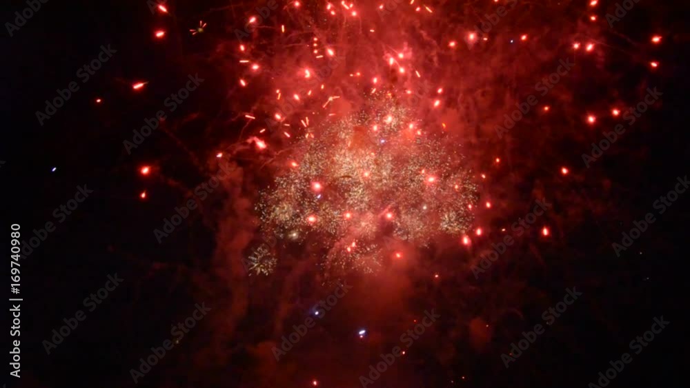Fuochi pirotecnci _ bombe colorate che esplodono nel cielo di notte Fuochi pirotecnci _ bombe colorate che esplodono nel cielo di notte