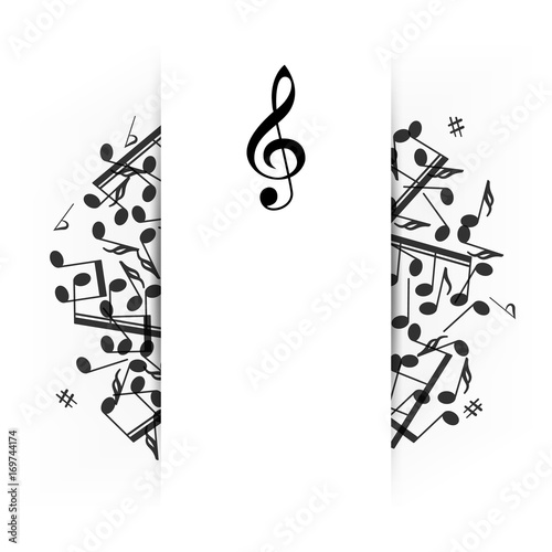 Music banner with shadow