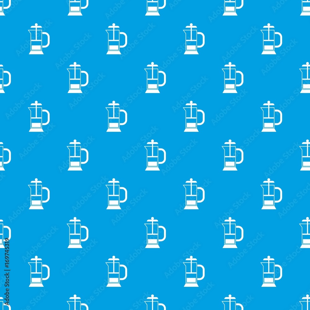 French press coffee maker pattern seamless blue French press coffee maker pattern seamless blue