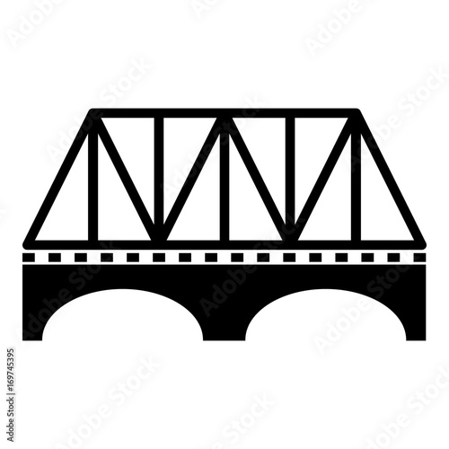Railway arch bridge icon, simple black style