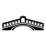 Rialto bridge icon, simple black style