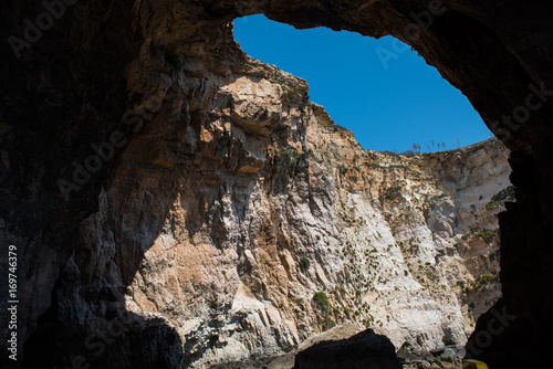 Sea caves. Blue grotto, Malta