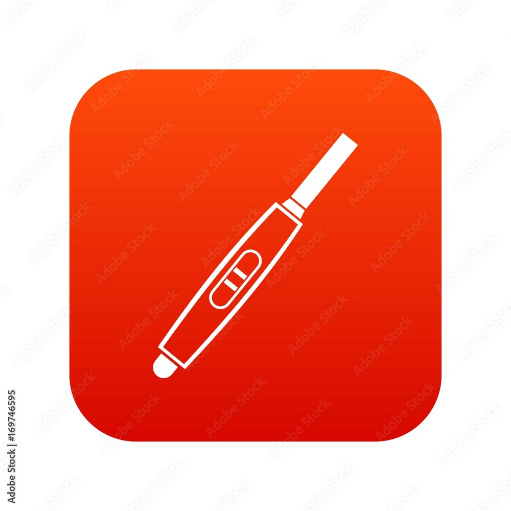 Pregnancy test with positive pregnant icon digital red Pregnancy test with positive pregnant icon digital red