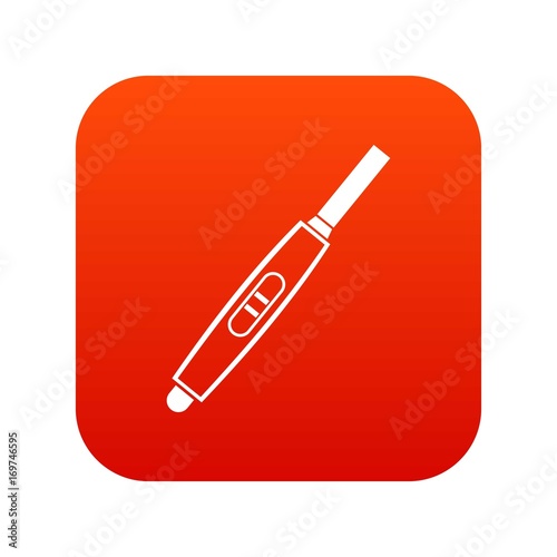 Pregnancy test with positive pregnant icon digital red