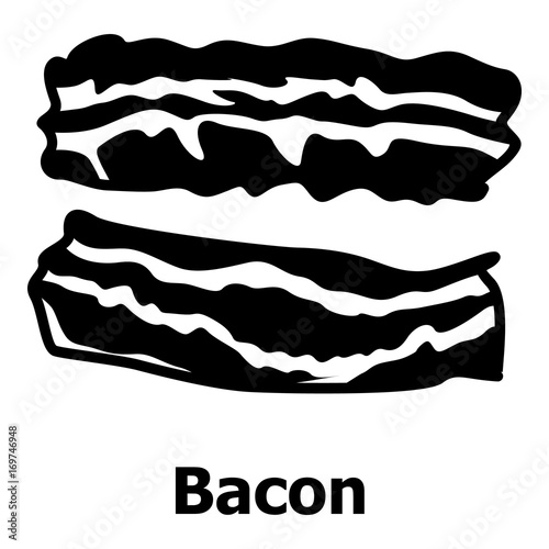 Bacon icon, simple black style
