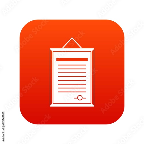 Sertificate icon digital red