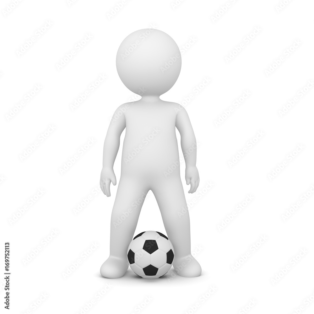 3D Rendering of a soccer player standing on white background 3D Rendering of a soccer player standing on white background