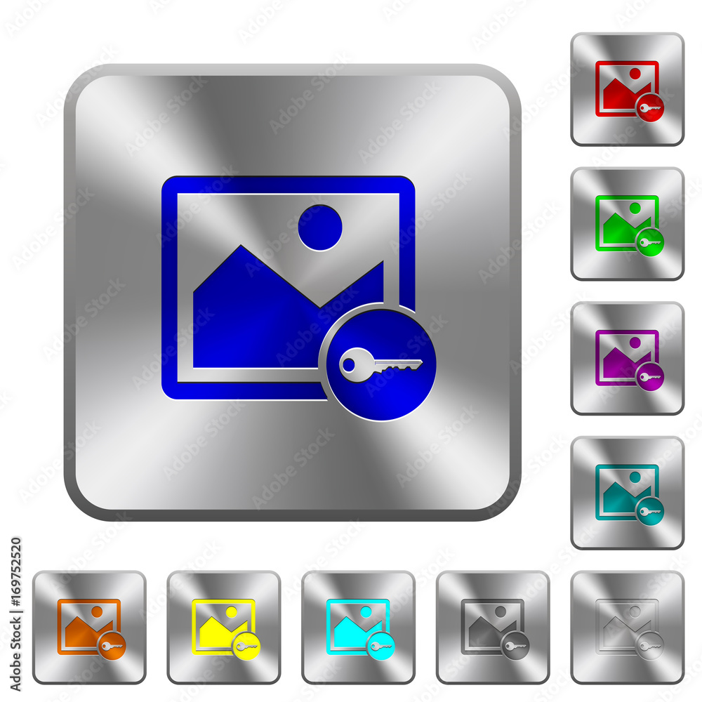 Encrypt image rounded square steel buttons Encrypt image rounded square steel buttons