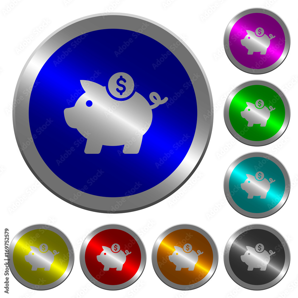 Dollar piggy bank luminous coin-like round color buttons Dollar piggy bank luminous coin-like round color buttons