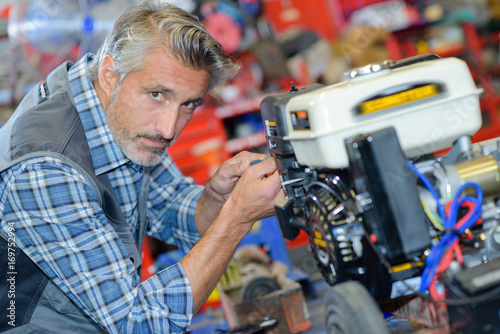 working in a hardware store photo