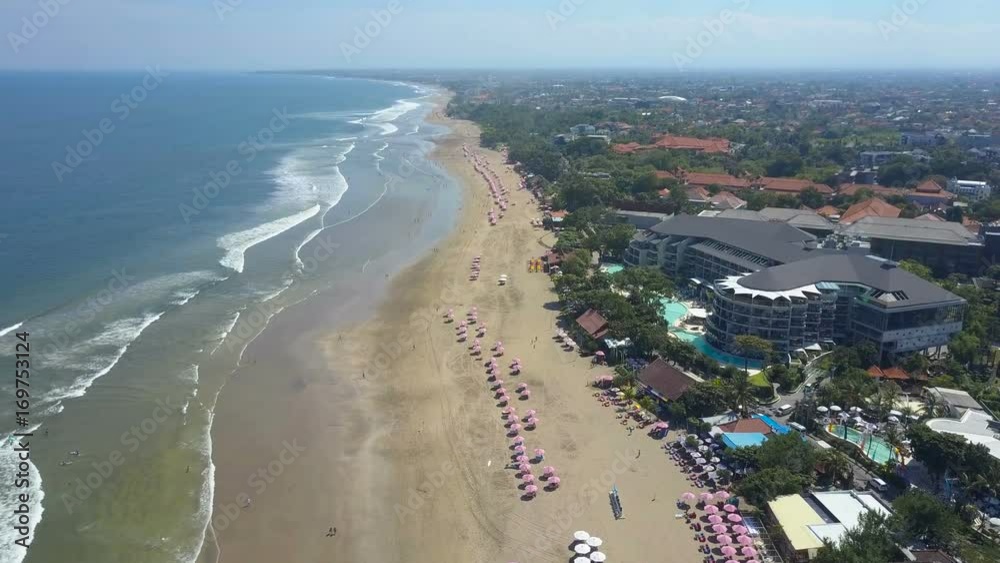Aerial view on the beach. Bali. Ocean Aerial view on the beach. Bali. Ocean