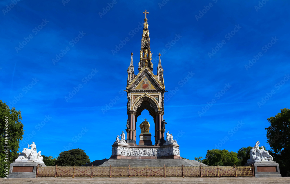 The Albert Memorial situated in Kensington Gardens, London, England