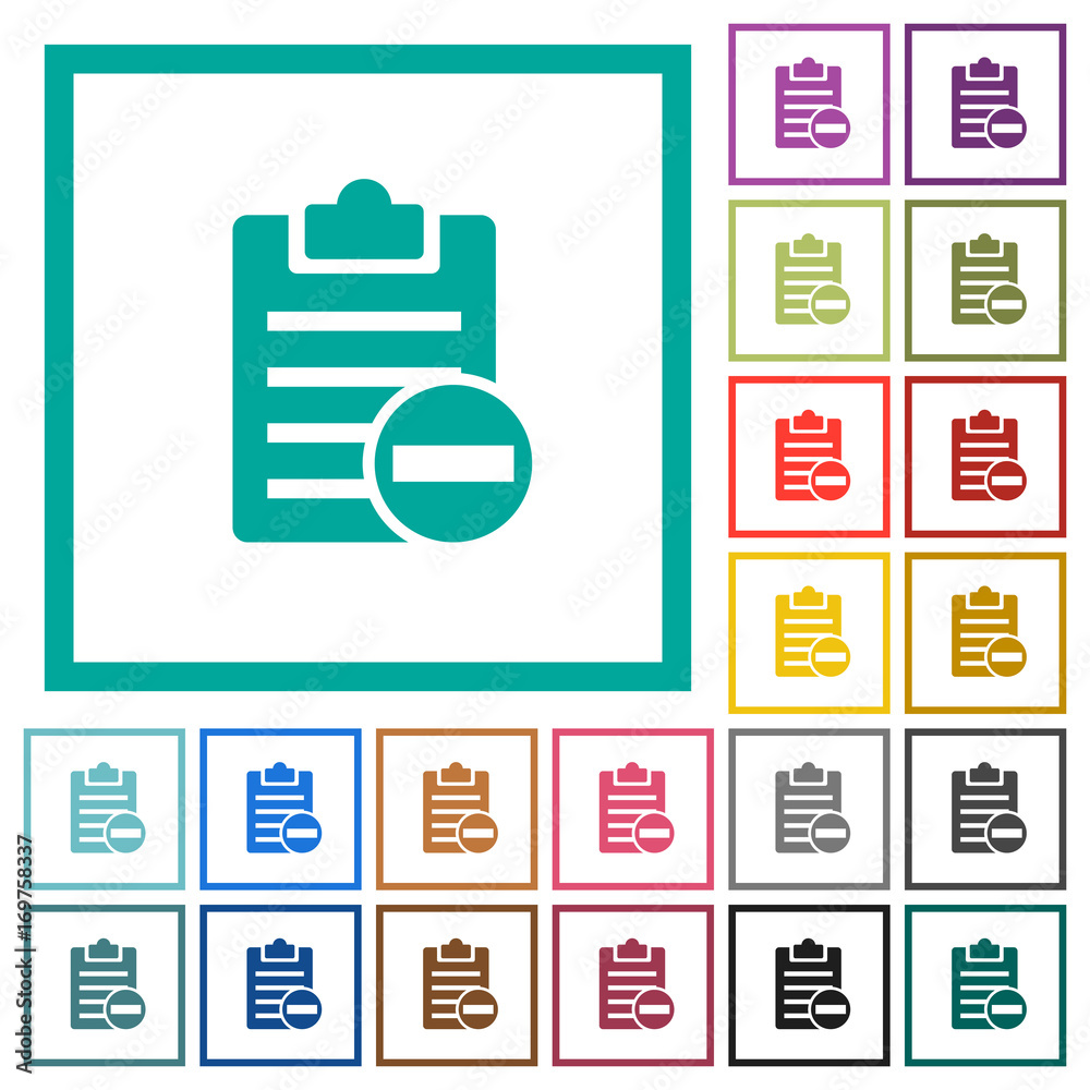 Remove note flat color icons with quadrant frames Remove note flat color icons with quadrant frames