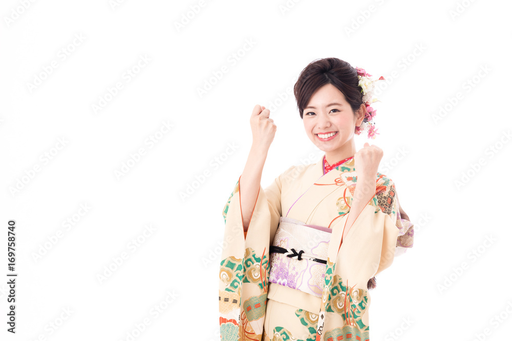 portrait of asian woman wearing japanese traditional kimono isolated on white background portrait of asian woman wearing japanese traditional kimono isolated on white background
