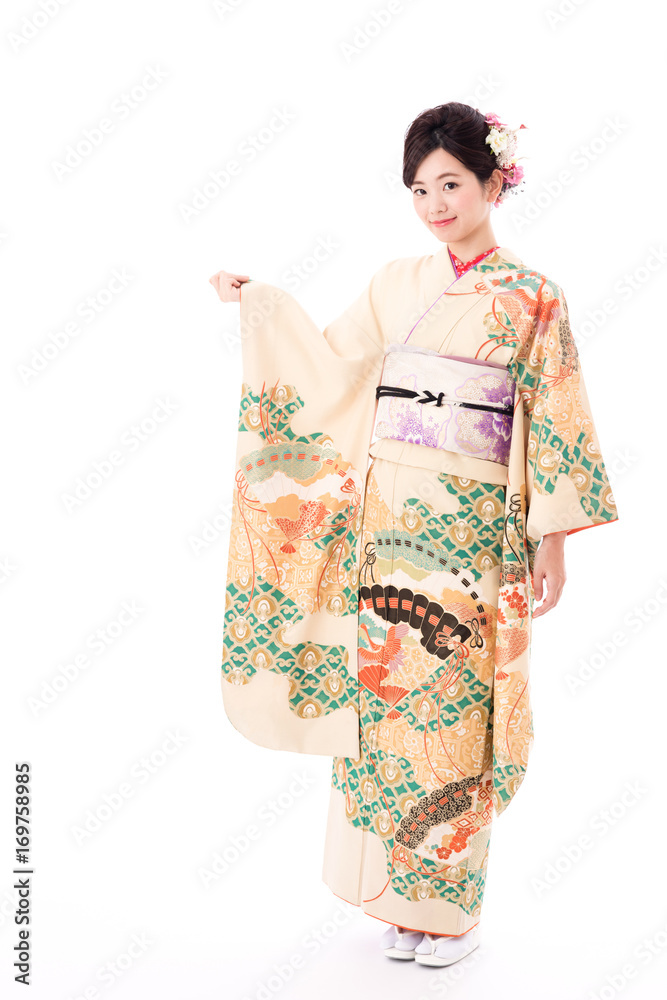 portrait of asian woman wearing japanese traditional kimono isolated on white background portrait of asian woman wearing japanese traditional kimono isolated on white background