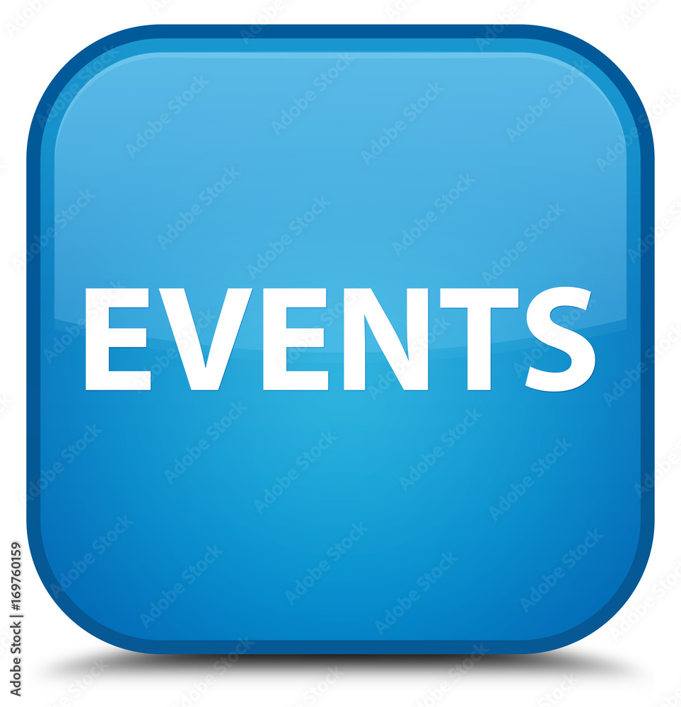 Events special cyan blue square button Events special cyan blue square button