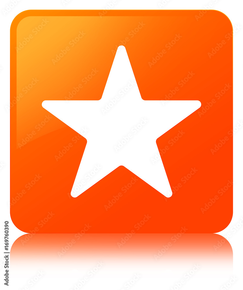 Star icon orange square button Star icon orange square button