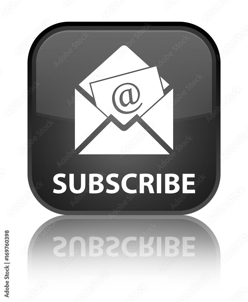 Subscribe (newsletter email icon) special black square button Subscribe (newsletter email icon) special black square button