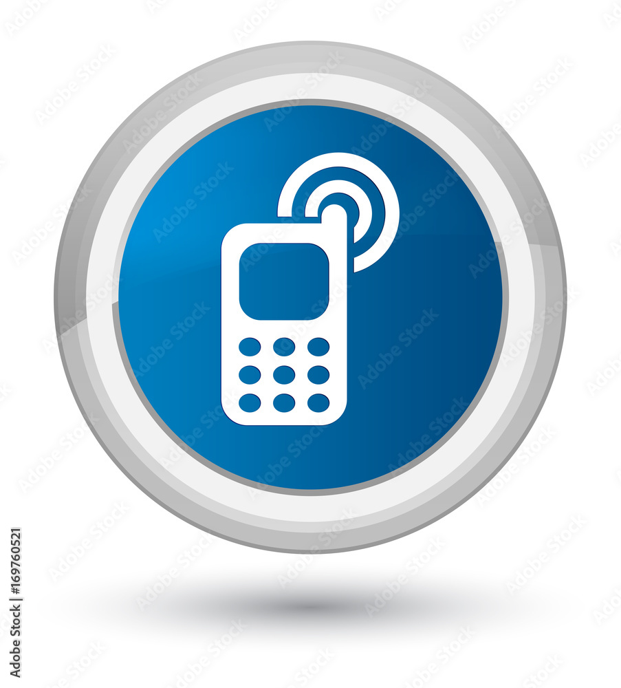 Cellphone ringing icon prime blue round button Cellphone ringing icon prime blue round button