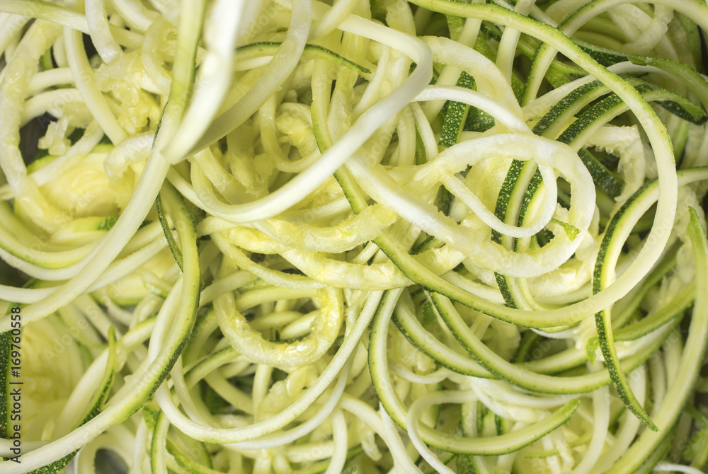 Spiralized Green Zucchini For A Dinner  Side Dish