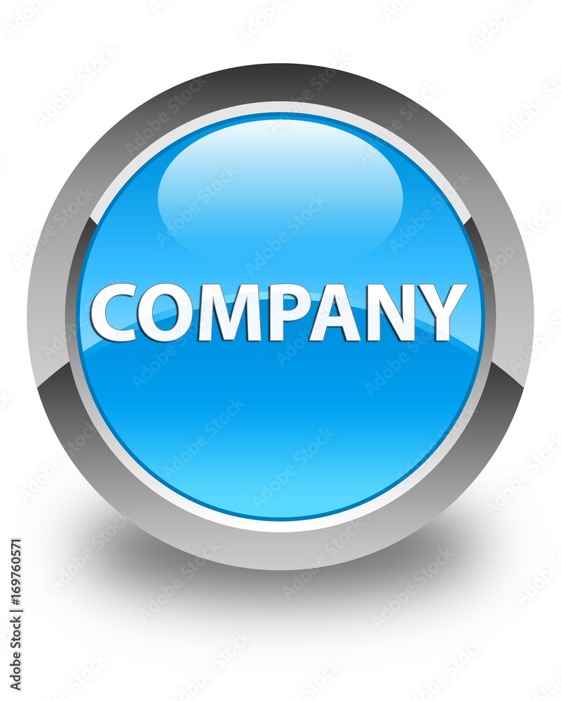 Company glossy cyan blue round button Company glossy cyan blue round button