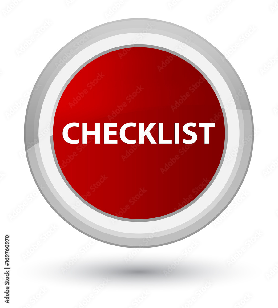 Checklist prime red round button Checklist prime red round button