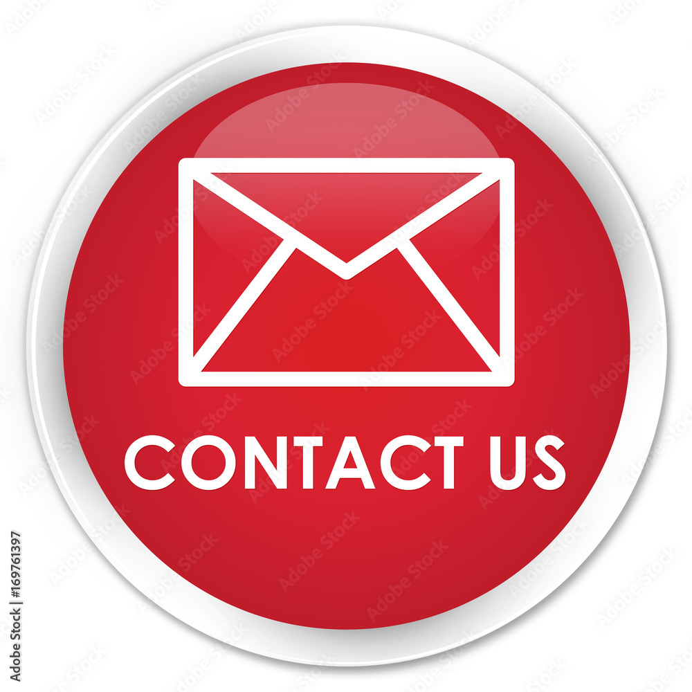 Contact us (email icon) premium red round button Contact us (email icon) premium red round button