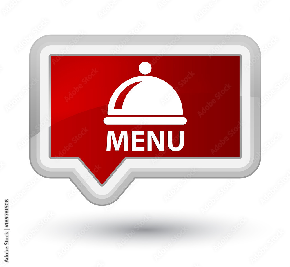 Fototapeta premium Menu (food dish icon) prime red banner button