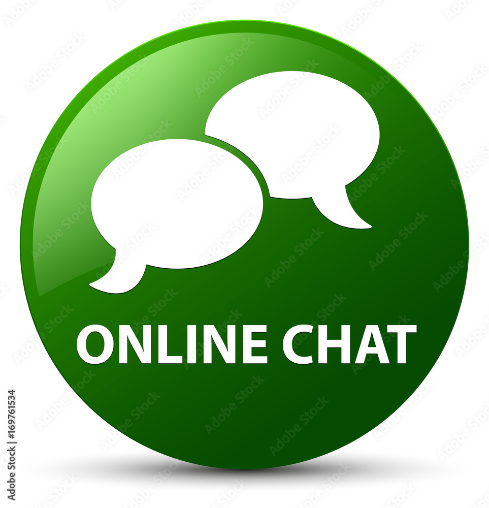 Online chat green round button Online chat green round button
