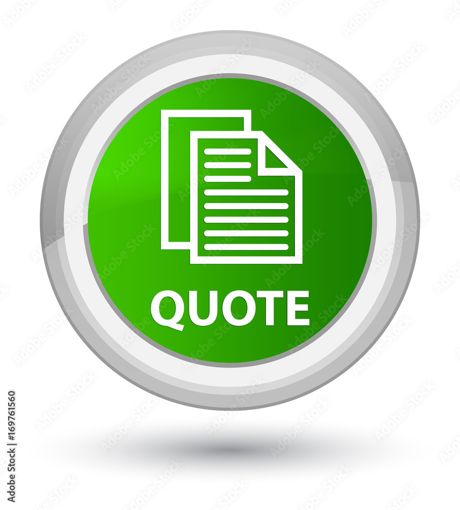 Quote (document pages icon) prime green round button Quote (document pages icon) prime green round button
