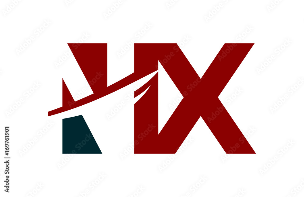 NX Red Negative Space square Swoosh Letter Logo NX Red Negative Space square Swoosh Letter Logo