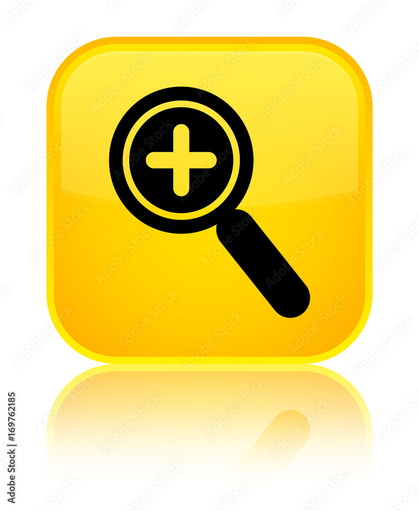 Zoom in icon special yellow square button Zoom in icon special yellow square button