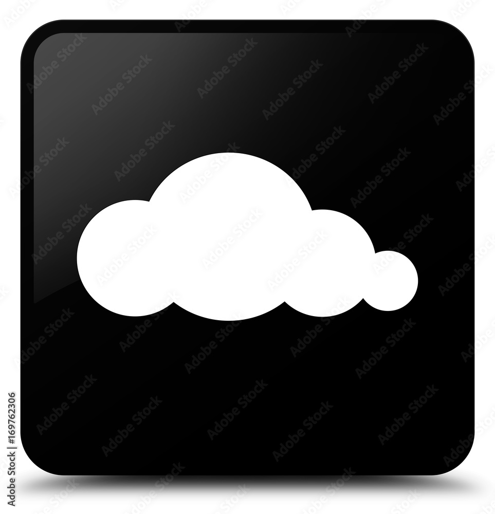 Cloud icon black square button Cloud icon black square button