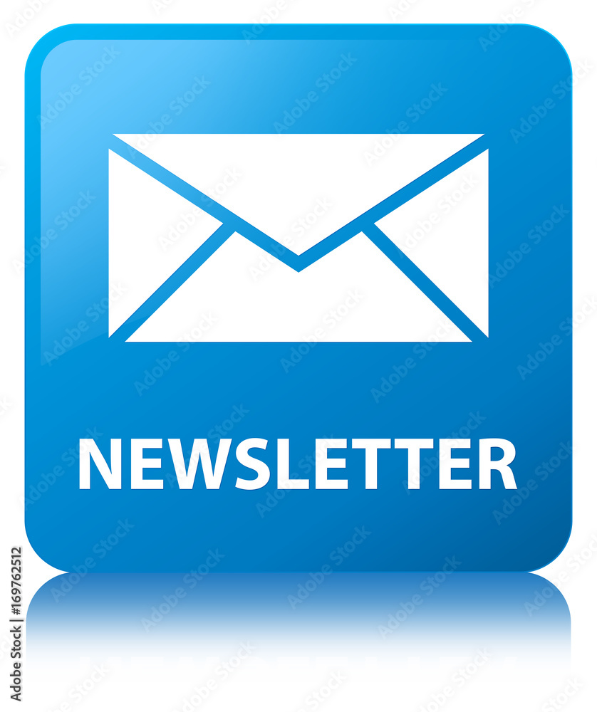 Newsletter cyan blue square button Newsletter cyan blue square button