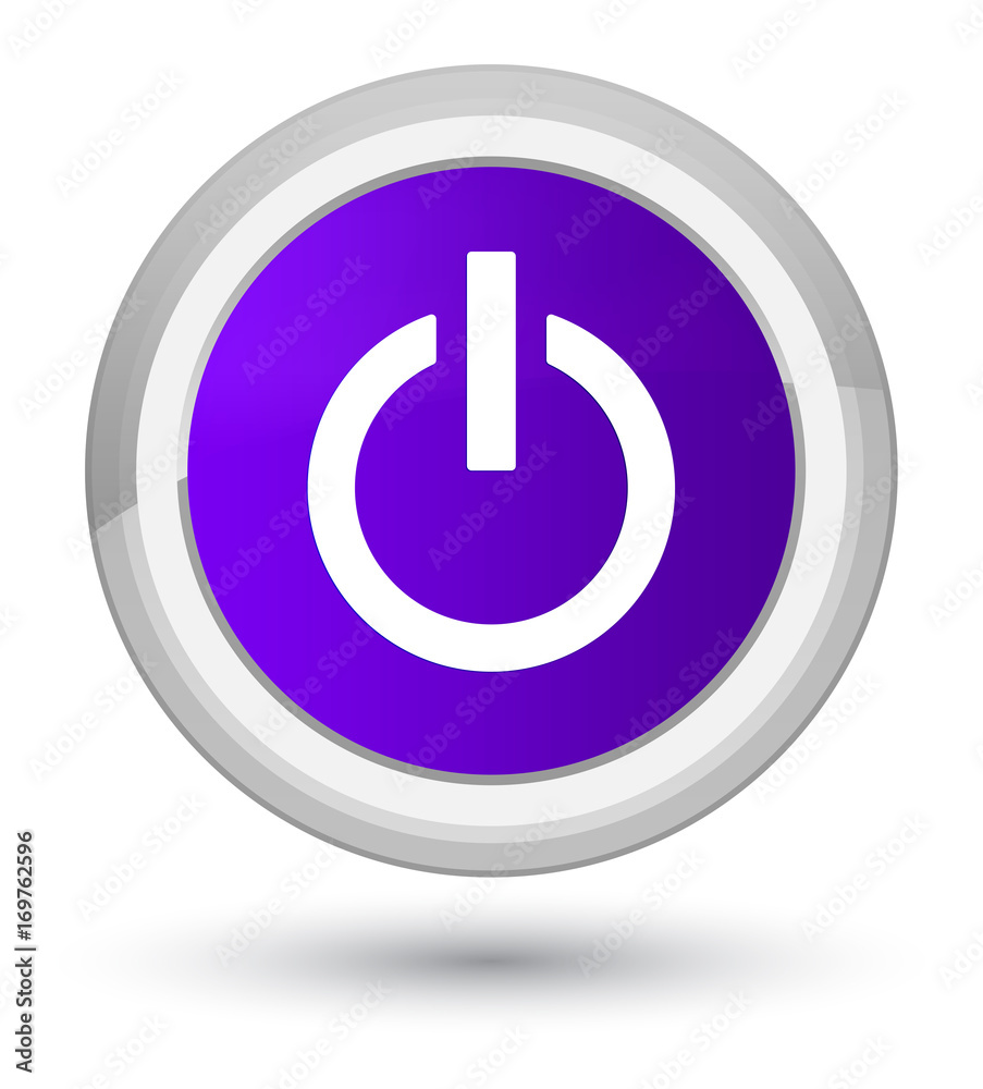 Power icon prime purple round button Power icon prime purple round button