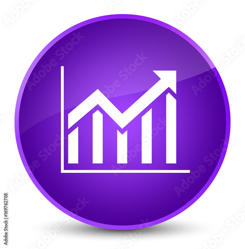 Statistics icon elegant purple round button