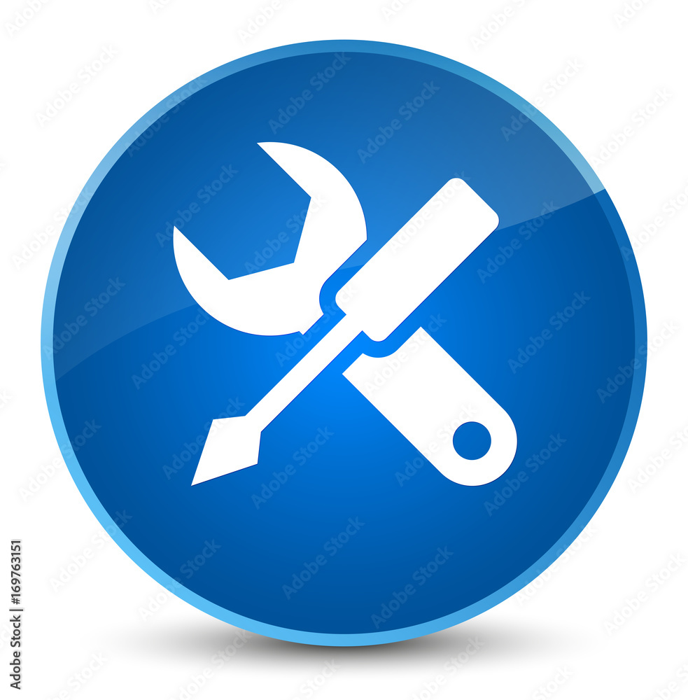 Settings icon elegant blue round button Settings icon elegant blue round button